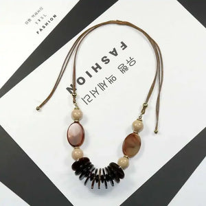 Acrylic Round Beads Chain Necklace for Women