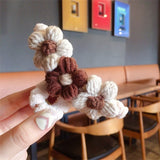 Sweet Flowers Wool Weave Hairpin Shark Clip Hair Accessories