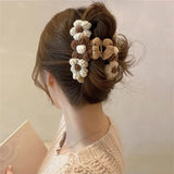Sweet Flowers Wool Weave Hairpin Shark Clip Hair Accessories