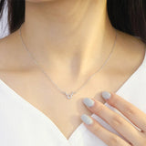 Animal Antlers Pave Stones Pendant Necklace 925 Silver Gift