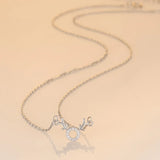 Animal Antlers Pave Stones Pendant Necklace 925 Silver Gift