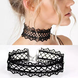 Vintage Lace Choker Necklace with Pendants Gothic Girl Neck Jewelry