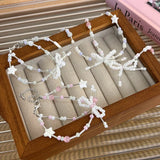 Y2K Crystal Star Bow Pearl Bracelet Sweet Charm Jewelry