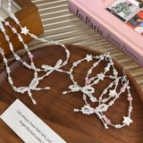 Y2K Crystal Star Bow Pearl Bracelet Sweet Charm Jewelry