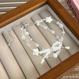 Y2K Crystal Star Bow Pearl Bracelet Sweet Charm Jewelry