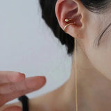 Vintage Silver Tassel Ear Cuff Clip Earrings for Women