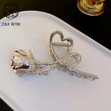 Vintage Metal Rose Ponytail Hair Claw Clip Hair Accessories