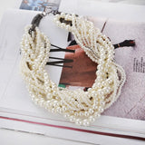Boho Pearl Necklace Multilayer Beaded Wedding Gift Jewelry