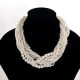 Boho Pearl Necklace Multilayer Beaded Wedding Gift Jewelry