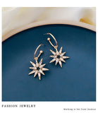 Zircon Big Hoop Earrings Crystal Rhinestone Dangle Drop Geometric Statement
