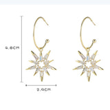 Zircon Big Hoop Earrings Crystal Rhinestone Dangle Drop Geometric Statement