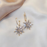 Zircon Big Hoop Earrings Crystal Rhinestone Dangle Drop Geometric Statement