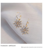 Zircon Big Hoop Earrings Crystal Rhinestone Dangle Drop Geometric Statement