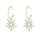 Zircon Big Hoop Earrings Crystal Rhinestone Dangle Drop Geometric Statement