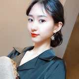 Zircon Big Hoop Earrings Crystal Rhinestone Dangle Drop Geometric Statement