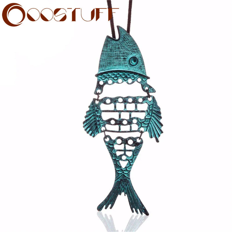 Women Fish Pendant Necklace Gothic Jewelry Choker Chain