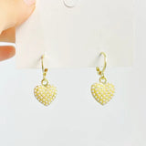 Pink Love Zircon Peach Heart Pearl Earrings Jewelry
