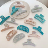 Geometric Large Marbling Strip Acetic Acid Hair Clip Multicolor Shark Clip