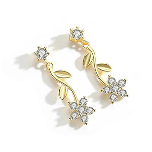 Small Flower Sterling Silver Earrings for Women