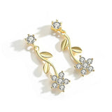 Small Flower Sterling Silver Earrings for Women