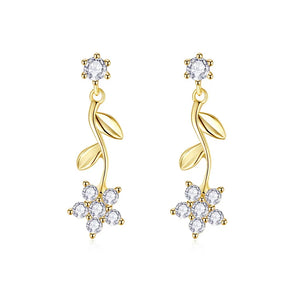 Small Flower Sterling Silver Earrings for Women