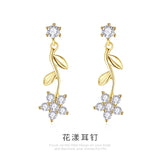 Small Flower Sterling Silver Earrings for Women