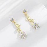 Small Flower Sterling Silver Earrings for Women