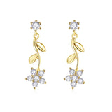Small Flower Sterling Silver Earrings for Women
