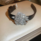 Crystal Pave Rose Flower Bracelets for Women