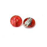 Geometric Resin Clip Earrings Non Pierced Green Red Earcuffs