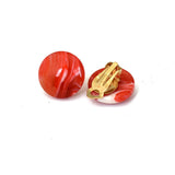 Geometric Resin Clip Earrings Non Pierced Green Red Earcuffs