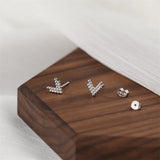 Heart Shape Stud Earrings 925 Sterling Silver Wedding Jewelry