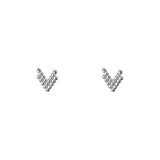 Heart Shape Stud Earrings 925 Sterling Silver Wedding Jewelry