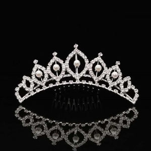 Rhinestone Crown Hair Accessories Princess Headdress Pearl Hair Comb