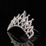 Rhinestone Crown Hair Accessories Princess Headdress Pearl Hair Comb