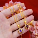 14k Necklace Pendant Zircon Diamond Necklaces for Women Birthday Wedding