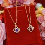 14k Necklace Pendant Zircon Diamond Necklaces for Women Birthday Wedding