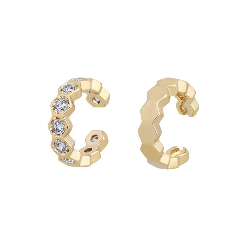 Zircon Ear Clip Earrings For Women, Non-Piercing Ear Cuff Set