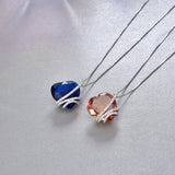 Sweet Love Heart Cz Crystal Pendant Sterling Silver Necklace