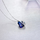 Sweet Love Heart Cz Crystal Pendant Sterling Silver Necklace