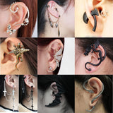 Gothic DIY Bat Ear Clips Vintage Earrings
