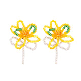 Hand Woven Glass Beads Tassel Earrings for Women