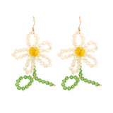 Hand Woven Glass Beads Tassel Earrings for Women