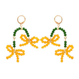 Hand Woven Glass Beads Tassel Earrings for Women