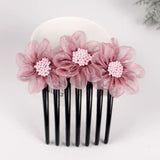 Flower Hairpin Hair Plug Seven Fluted Disc Hair Bun Hair Comb