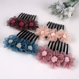 Flower Hairpin Hair Plug Seven Fluted Disc Hair Bun Hair Comb