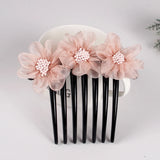 Flower Hairpin Hair Plug Seven Fluted Disc Hair Bun Hair Comb