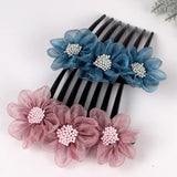 Flower Hairpin Hair Plug Seven Fluted Disc Hair Bun Hair Comb