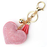 Heart Figure Flannel Diamond Keychain Bag Pendant Couple Present
