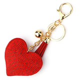 Heart Figure Flannel Diamond Keychain Bag Pendant Couple Present